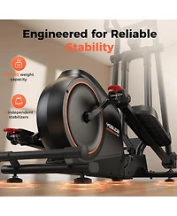 Fed Fitness Foldable Elliptical Machine for Home, 15IN Stride Compact Folding Cross Trainer with 16 Magnetic Resistance Levels