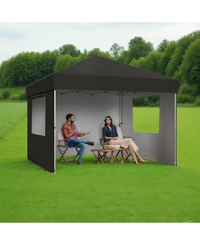 gaomon Outdoor 4-Sidewall 10x10 Pop Up Canopy Tent for Picnics, Camping