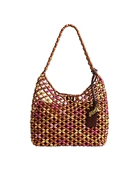 Coach Wooden Beaded Brooklyn Small Shoulder Handbag