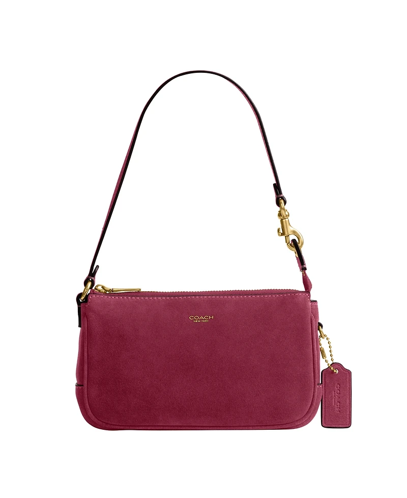 Coach Suede Plaza Zip-Top Mini Shoulder Handbag