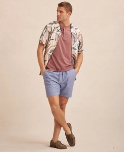 Weatherproof Vintage Mens Short Sleeve Camp Shirt Short Sleeve Melange Henley Shirt Regular Fit Linen Blend 7 Shorts