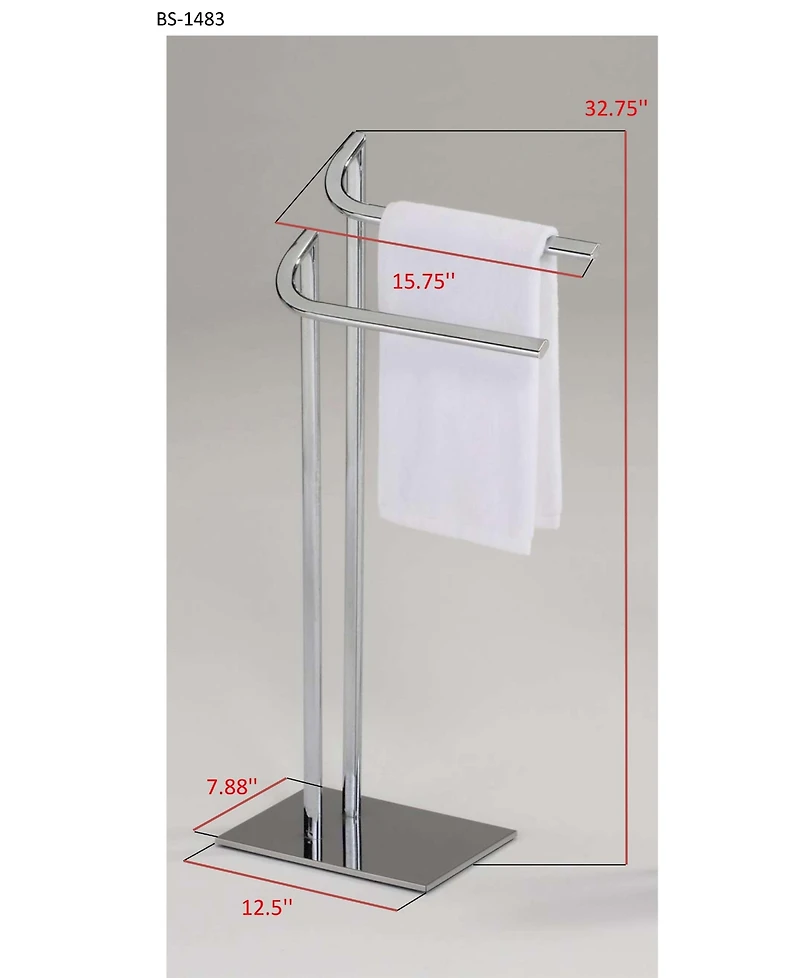 Kings Brand Furniture Metal Double Bar Towel Rack Stand For Bathroom Towel Storage