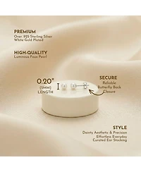 Sterling Silver Faux Pearl Studs