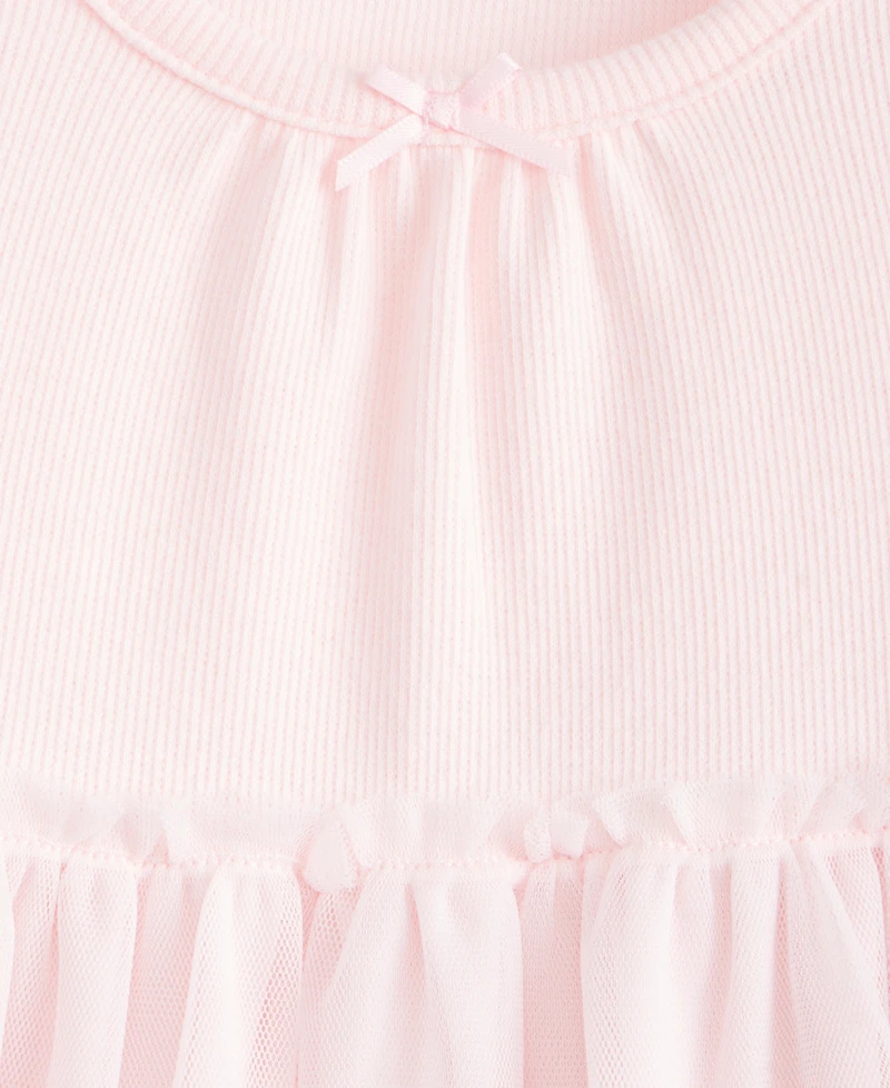 First Impressions Baby Girls' Short-Sleeve Tulle-Skirt Dress, Macy's Exclusive