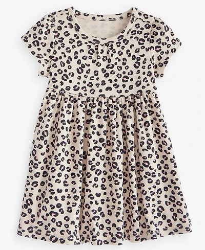 First Impressions Baby Girls' 0M-24M Short-Sleeve Leopard-Print Cotton Dress, Macy's Exclusive