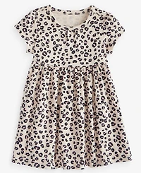 First Impressions Baby Girls' 0M-24M Short-Sleeve Leopard-Print Cotton Dress, Macy's Exclusive