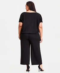 Anne Klein Plus Size Boat Neck Dolman Sleeve Top High Rise Wide Leg Pants
