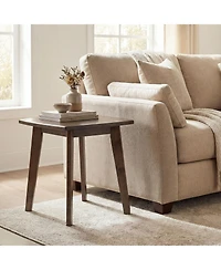 Gymax 17'' Solid Wood Side Table w/Thickened Top and Curved Edge for Living Room Bedroom
