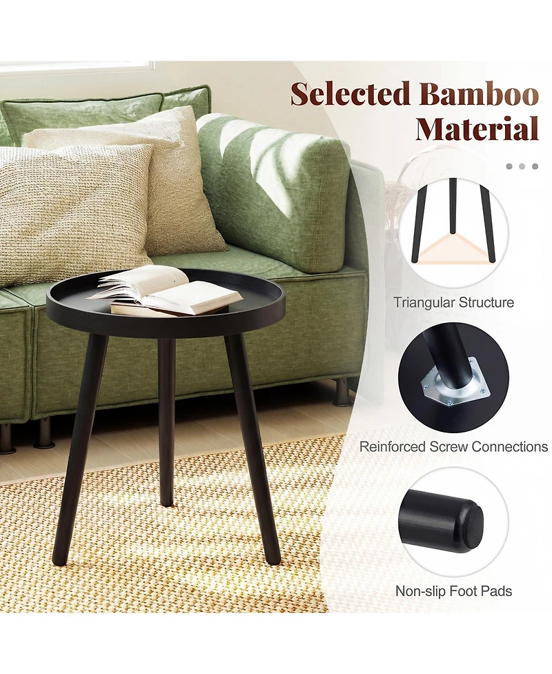 Gymax Round Side Table Sofa Coffee End Accent Table Nightstand Home Furniture
