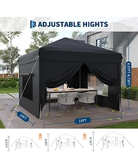 gaomon Outdoor Pop Up Tent Canopy with 4 Sidewalls SandBag and Carry Bag for Camping, Backyard Parties
