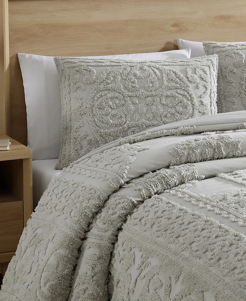 Beatrice Home Fashions Emblem Chenille 3-Pc. Comforter Set