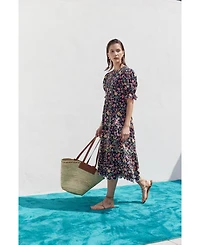 English Factory Women's Contrast Scallop Edge Midi Dress