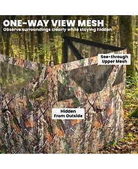 Outsunny Hunting Blind One-Way View Mesh 176" x 58.3", Camouflage