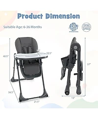 Gouun Baby 3-in-1 Convertible High Chair with 7 Heights and Dual Food Tray