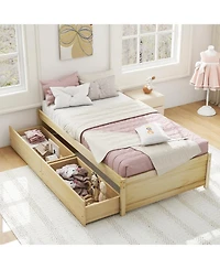 Gouun Captain Bed with 2 Drawers and Slats Support