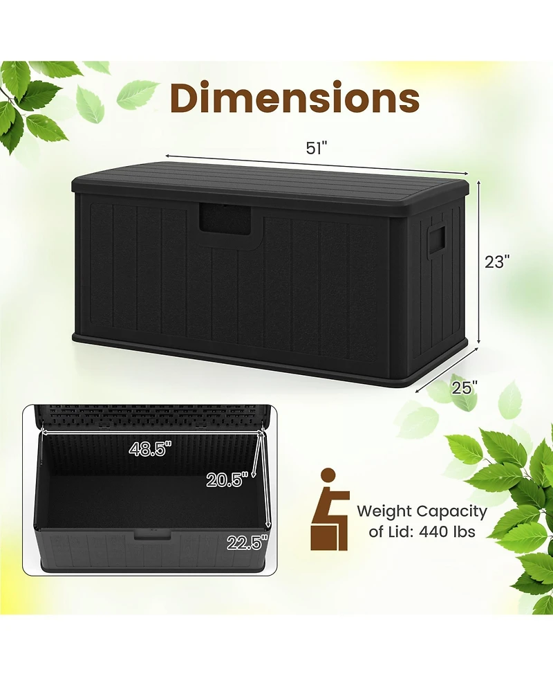 Sugift 100 Gallon Deck Storage Box with Lockable Lid for Patio