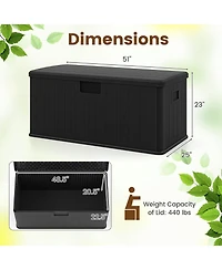 Sugift 100 Gallon Deck Storage Box with Lockable Lid for Patio