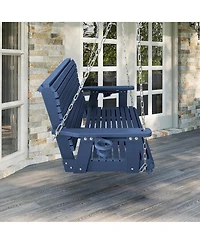 Mega Casa 2 Seater 4 Ft Hdpe Porch Swing with 18/8 Stainless Steel Bolts, Ergonomic Design, Ultra Weather-Resistant, for Outdoor Patio Garden Yard