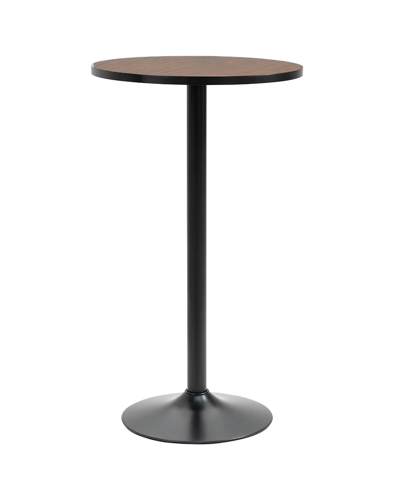 flynama Rustic Industrial Elm Wood Round Bar Table