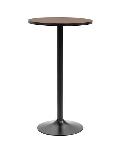 flynama Rustic Industrial Elm Wood Round Bar Table