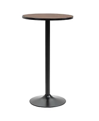 flynama Rustic Industrial Elm Wood Round Bar Table