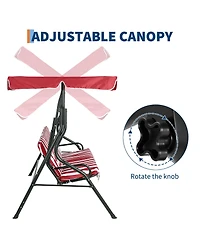 GarveeLife 3-Seat Patio Swing Chair with Adjustable Canopy