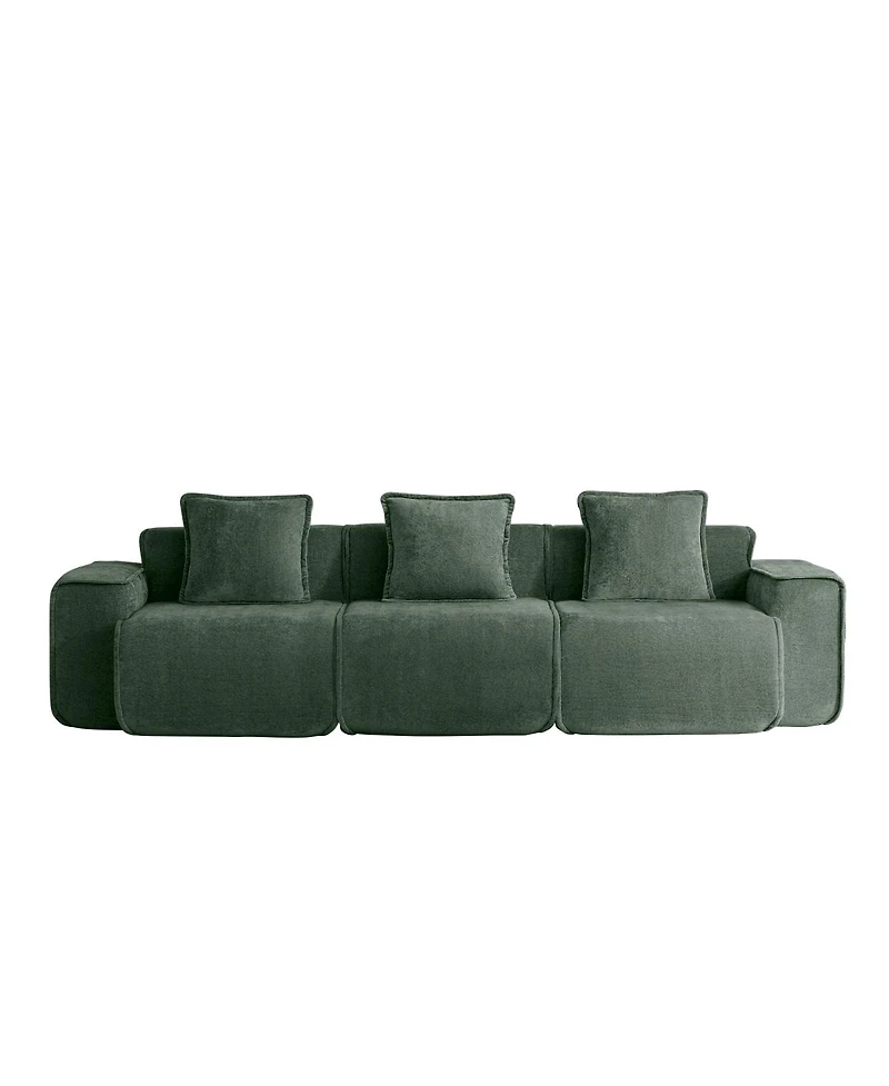 Streamdale Furniture Streamlined Deep Seat Modular 3-Seat Sofa with French Edge Piping