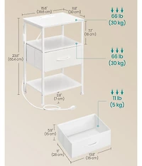 Slickblue Smart Bedside Table with Charging Station and App Led Lights