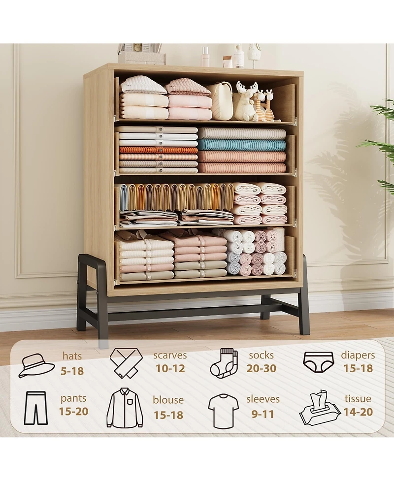 gaomon 4-Drawer Dresser for Bedroom Tall Freestanding Wooden Storage Chest