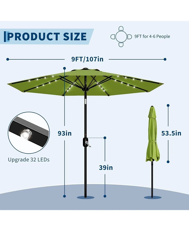 gaomon Ft Outdoor Table Patio Umbrella