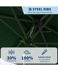 gaomon 10' x 6.5' Solar Patio Umbrella with Crank and Push Button Tilt for Garden, Deck, Lawn
