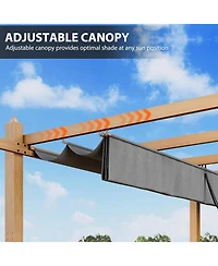 gaomon 10x10 Ft Outdoor Patio Pergola with Sun Shade Canopy for Backyard, Patio, Porch