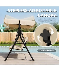 GarveeLife Outdoor Porch Swing with Adjustable Canopy