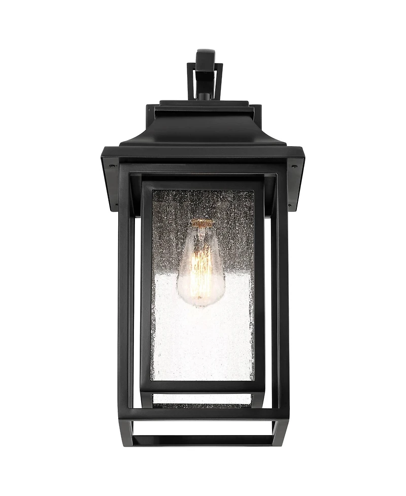 John Timberland Cecile 21.25 High Mission Outdoor Wall Light Fixture Mount Porch House Box Lantern Weatherproof Black Clear Glass Shade