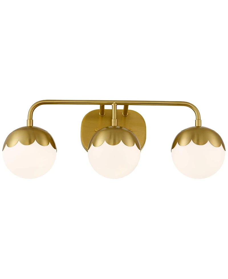 360 Lighting Camila 22 1/2" High 3 Light Bathroom Vanity Wall Lamp Light Fixture Mount Over The Sink Mirror Antique Brass