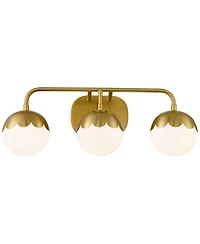 360 Lighting Camila 22 1/2" High 3 Light Bathroom Vanity Wall Lamp Light Fixture Mount Over The Sink Mirror Antique Brass