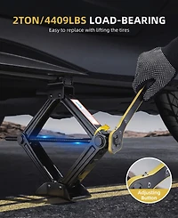 Sugift Car Jack 2 Ton (4409 lbs) Tire Changing Kit with Lug Wrench - Emergency Kit for Car, Suv, Mpv