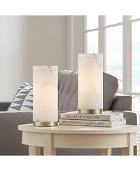 360 Lighting Renier High Faux Alabaster Accent Table Lamp Set of 2