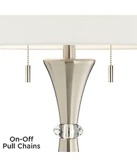 360 Lighting Rachel Modern Table Lamps Set of 2 with Square Riser 29 1 /2 Tall Metal Drum Shade for Bedroom Living Room Bedside Family