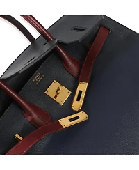 Pre-Owned HERMES Vintage Rouge H Bleu Marine Courchevel Birkin 35 Ghw