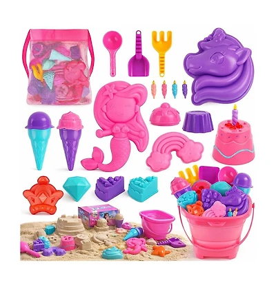 Gnuadz Kids Beach Sand Toys Bucket Shovel Castle Molds Set