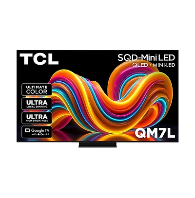 Tcl 75" QM7L Series 4K Mini Led Smart Google Tv Dolby Vision Hdr Gaming - 75QM7L