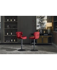 flynama Velvet Adjustable Swivel Bar Stools Set of 2, 300 Lbs Capacity