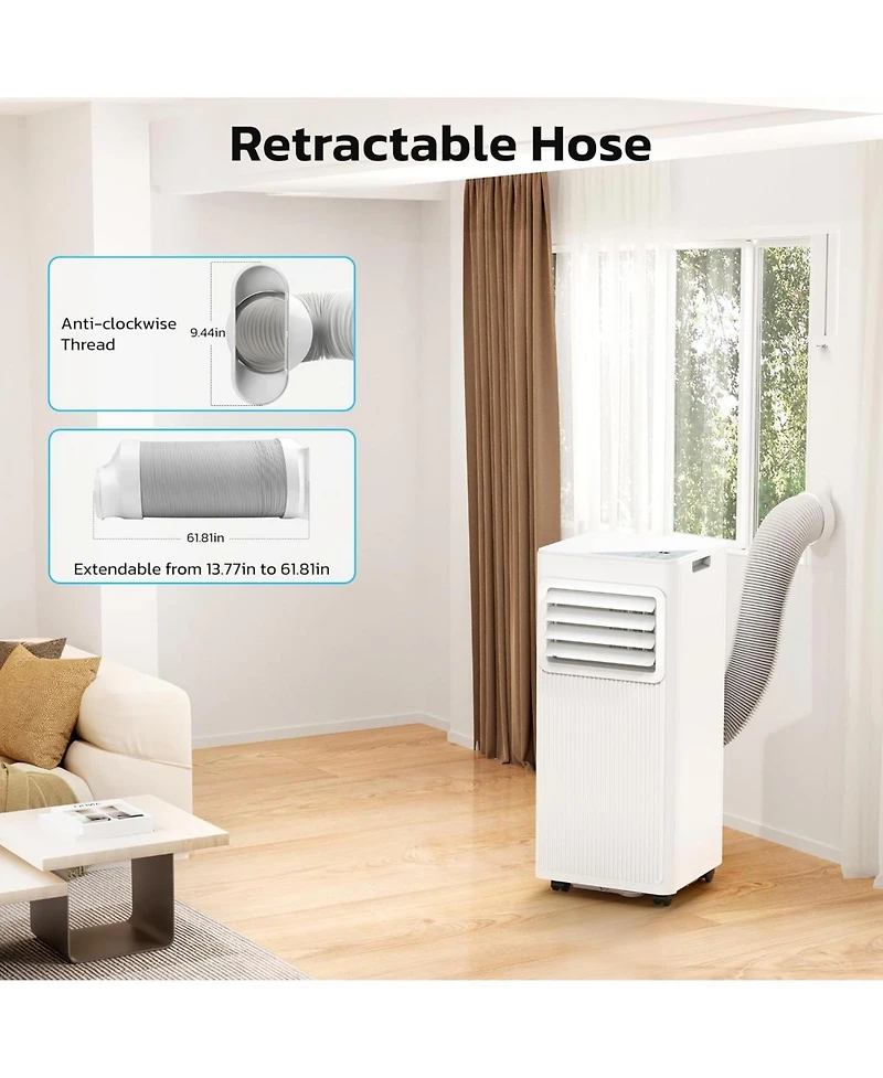 Antartic Star 10000 Btu Portable Air Conditioner for Rooms up to 550 Sq Ft, 4-in-1 Ac with Cool, Fan, Dehumidifier, Sleep, Remote and 24H Timer