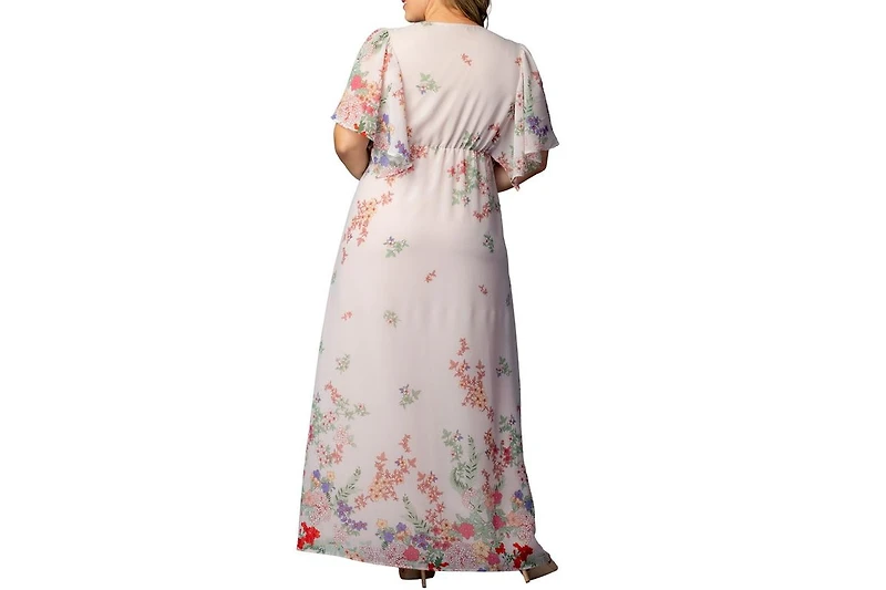 Kiyonna Plus Catalina Border Print Gown