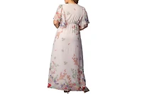 Kiyonna Plus Catalina Border Print Gown