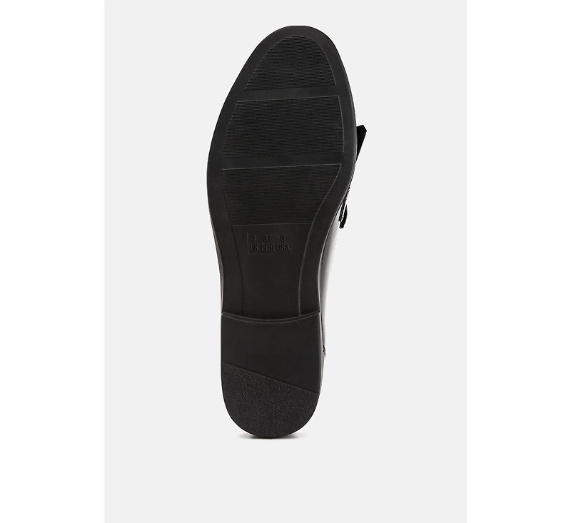 valerie tassel detail patent loafers