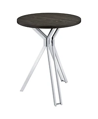 flynama Dark Oak 35" Round Pub Height Bistro Bar Table