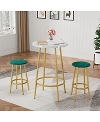 flynama 3-Piece Modern Pub Bar Table Set with 2 Stools