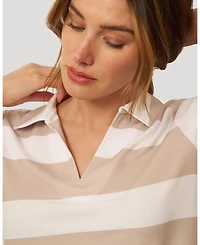 Cable & Gauge Women's Striped Polo Collar Mini Dress